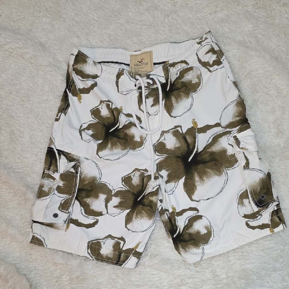 Hollister Vintage Y2K Hibiscus Cargo Swim Trunks XL